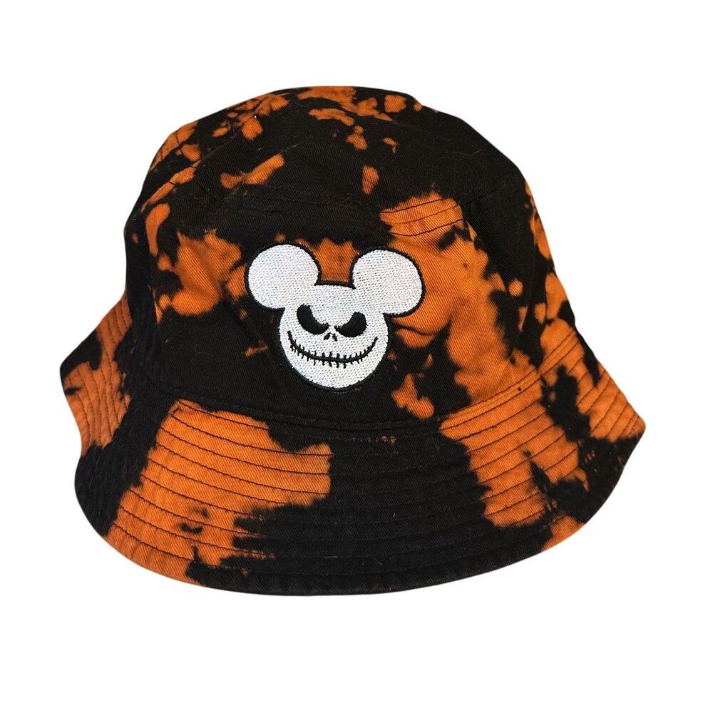 Walt Disney World Scary Mickey Bucket Hat Embroidered Hat L/XL Orange VGC